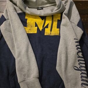 Colosseum Navy and Gray Hoodie with Bold Yellow Design